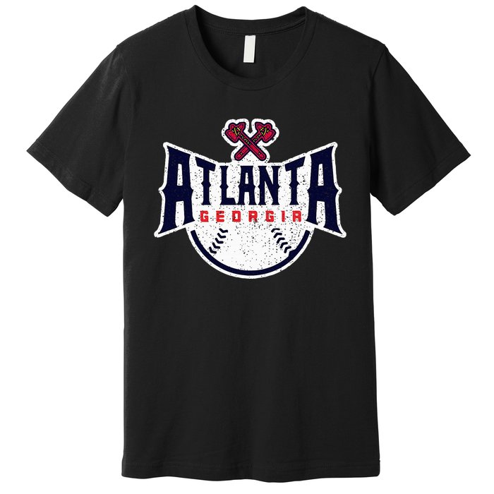 Atlanta Georgia Atl Vintage Baseball Retro Throwback Premium T-Shirt