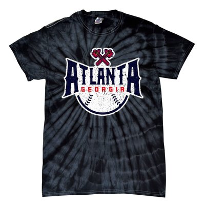 Atlanta Georgia Atl Vintage Baseball Retro Throwback Tie-Dye T-Shirt