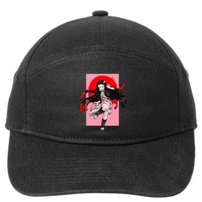 Anime Girl Aesthetic Japanese Waifu Otaku Weeb Art Japan 7-Panel Snapback Hat