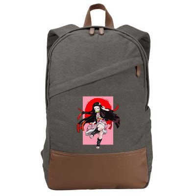 Anime Girl Aesthetic Japanese Waifu Otaku Weeb Art Japan Cotton Canvas Backpack