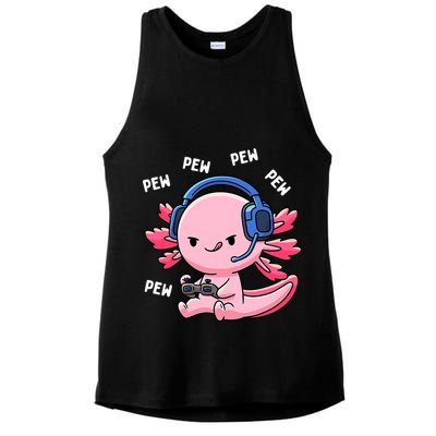 Axolotl Gaming Anime Video Game Pew Gamer Ladies PosiCharge Tri-Blend Wicking Tank
