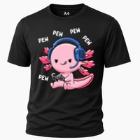 Axolotl Gaming Anime Video Game Pew Gamer Cooling Performance Crew T-Shirt