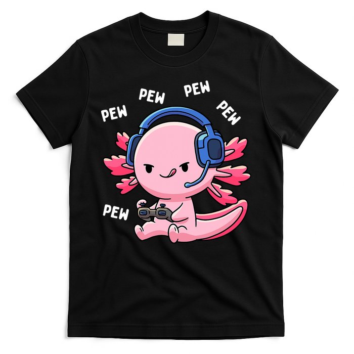 Axolotl Gaming Anime Video Game Pew Gamer T-Shirt