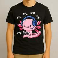 Axolotl Gaming Anime Video Game Pew Gamer T-Shirt