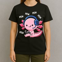 Axolotl Gaming Anime Video Game Pew Gamer T-Shirt