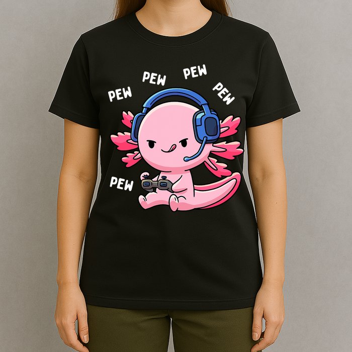 Axolotl Gaming Anime Video Game Pew Gamer T-Shirt