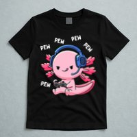 Axolotl Gaming Anime Video Game Pew Gamer T-Shirt