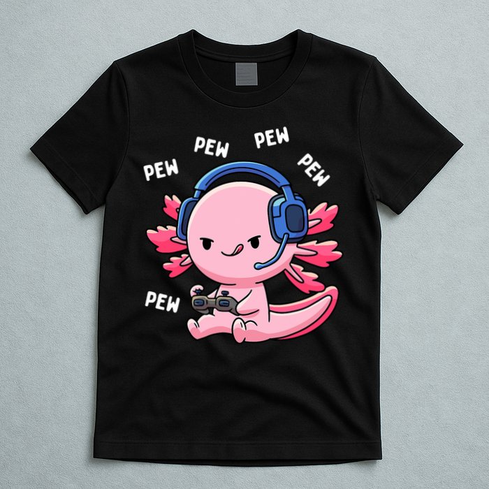 Axolotl Gaming Anime Video Game Pew Gamer T-Shirt