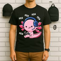 Axolotl Gaming Anime Video Game Pew Gamer T-Shirt