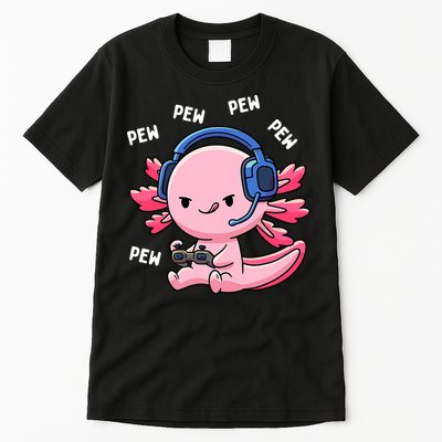 Axolotl Gaming Anime Video Game Pew Gamer Tall T-Shirt