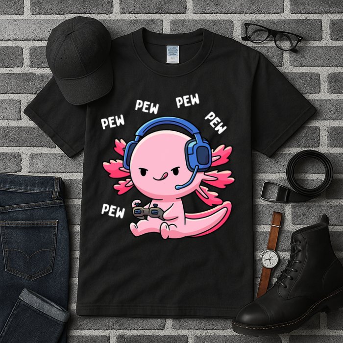 Axolotl Gaming Anime Video Game Pew Gamer Tall T-Shirt