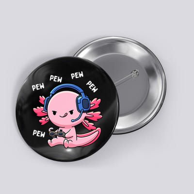 Axolotl Gaming Anime Video Game Pew Gamer Button