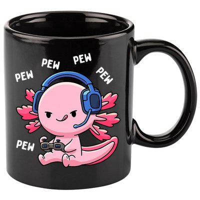 Axolotl Gaming Anime Video Game Pew Gamer 11oz C Handle Ceramic Mug