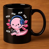 Axolotl Gaming Anime Video Game Pew Gamer 11oz C Handle Ceramic Mug