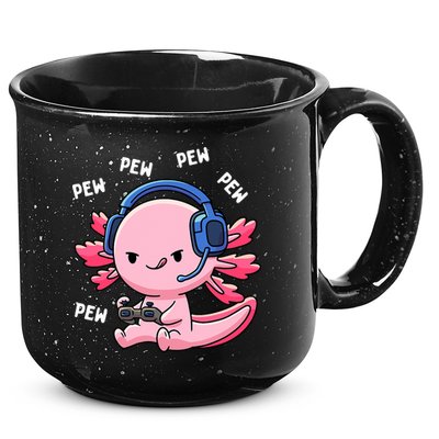 Axolotl Gaming Anime Video Game Pew Gamer 15oz Campfire Ceramic Mug