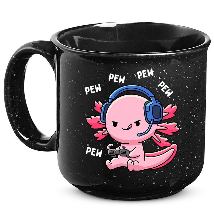 Axolotl Gaming Anime Video Game Pew Gamer 15oz Campfire Ceramic Mug
