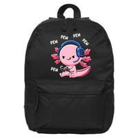 Axolotl Gaming Anime Video Game Pew Gamer 16 in Basic Backpack