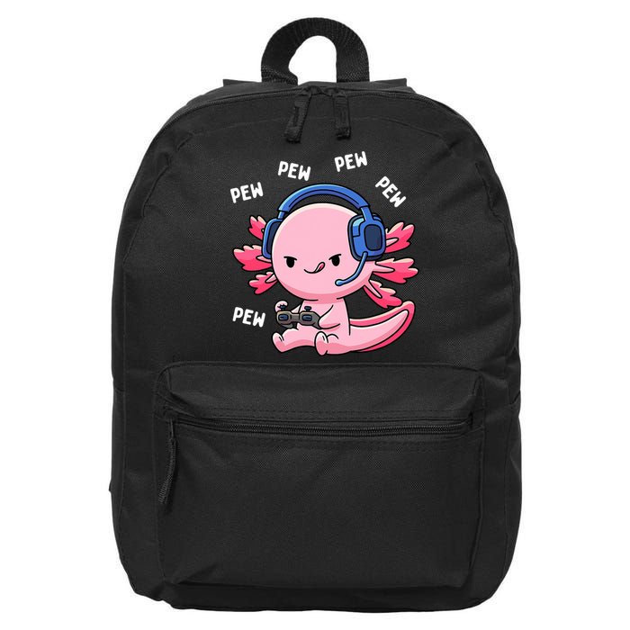 Axolotl Gaming Anime Video Game Pew Gamer 16 in Basic Backpack