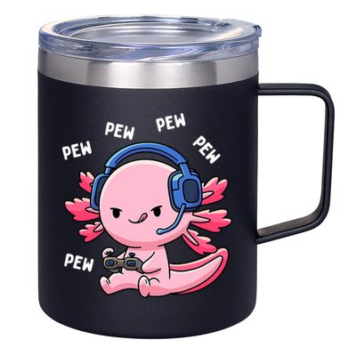 Axolotl Gaming Anime Video Game Pew Gamer 12oz Stainless Steel Coffee Mug