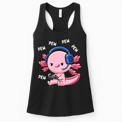 Axolotl Gaming Anime Video Game Pew Gamer Womens Tank Top