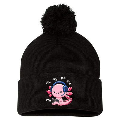 Axolotl Gaming Anime Video Game Pew Gamer Pom Pom 12in Knit Beanie