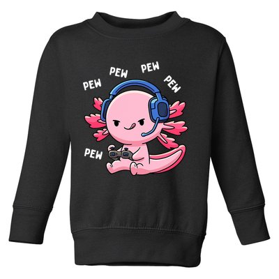 Axolotl Gaming Anime Video Game Pew Gamer Toddler Sweatshirt