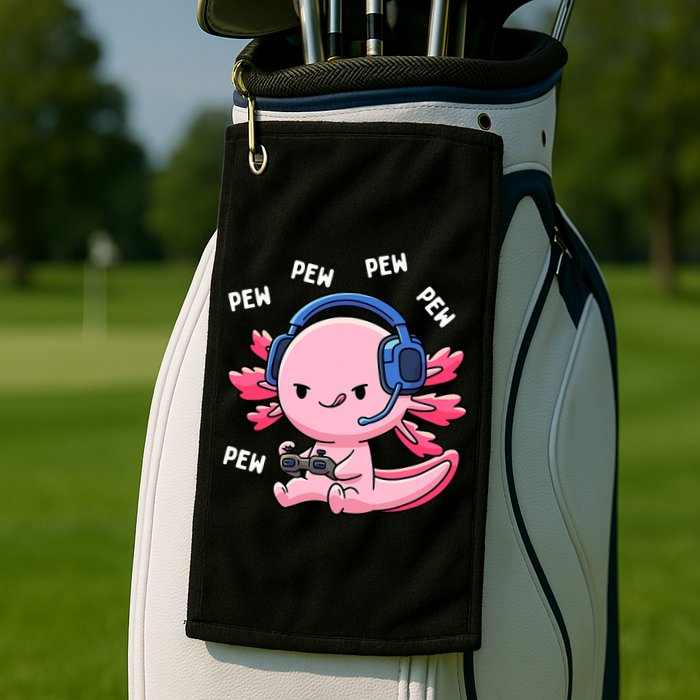 Axolotl Gaming Anime Video Game Pew Gamer Golf Towel