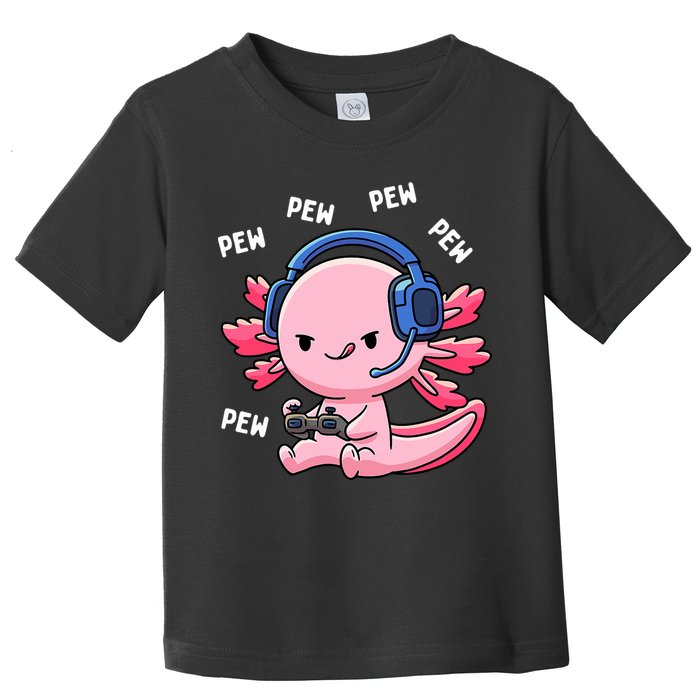 Axolotl Gaming Anime Video Game Pew Gamer Toddler T-Shirt