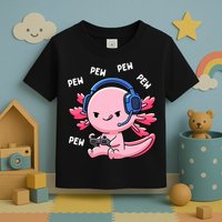 Axolotl Gaming Anime Video Game Pew Gamer Toddler T-Shirt