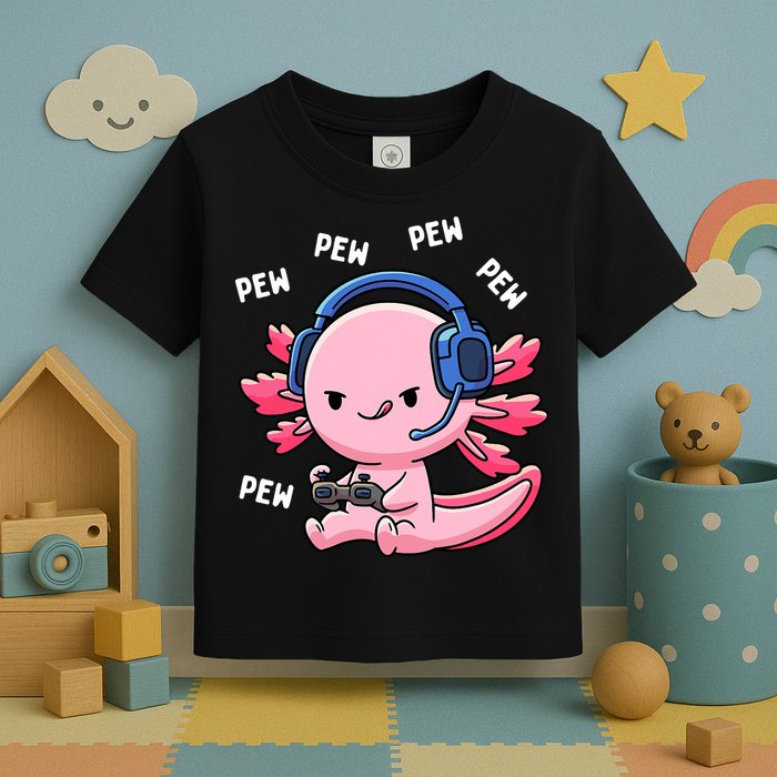 Axolotl Gaming Anime Video Game Pew Gamer Toddler T-Shirt
