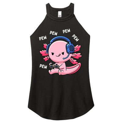 Axolotl Gaming Anime Video Game Pew Gamer Women's Perfect Tri Rocker Tank