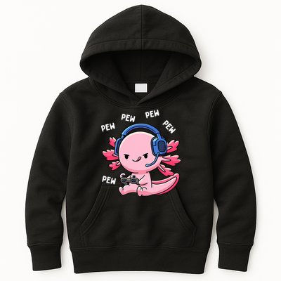 Axolotl Gaming Anime Video Game Pew Gamer Kids Hoodie