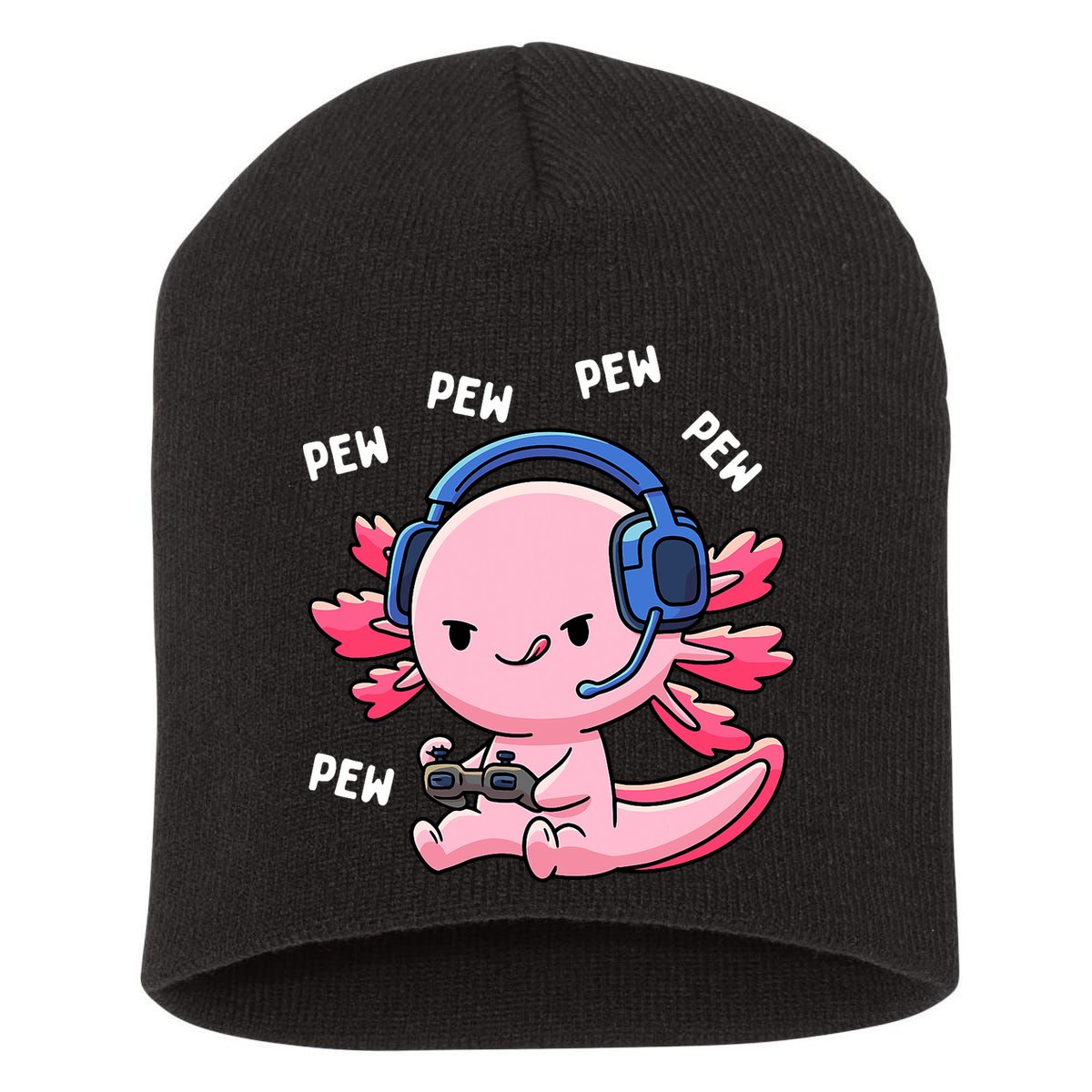 Axolotl Gaming Anime Video Game Pew Gamer Short Acrylic Beanie