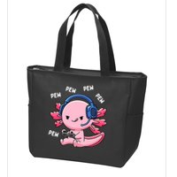 Axolotl Gaming Anime Video Game Pew Gamer Zip Tote Bag