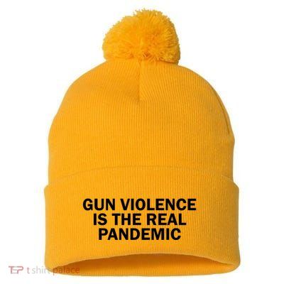 Anti Gun Awareness Day Wear Orange Enough End Gun Violence Pom Pom 12in Knit Beanie