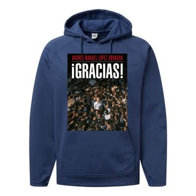 Amlo Gracias Andres Manuel Lopez Obrador Performance Fleece Hoodie