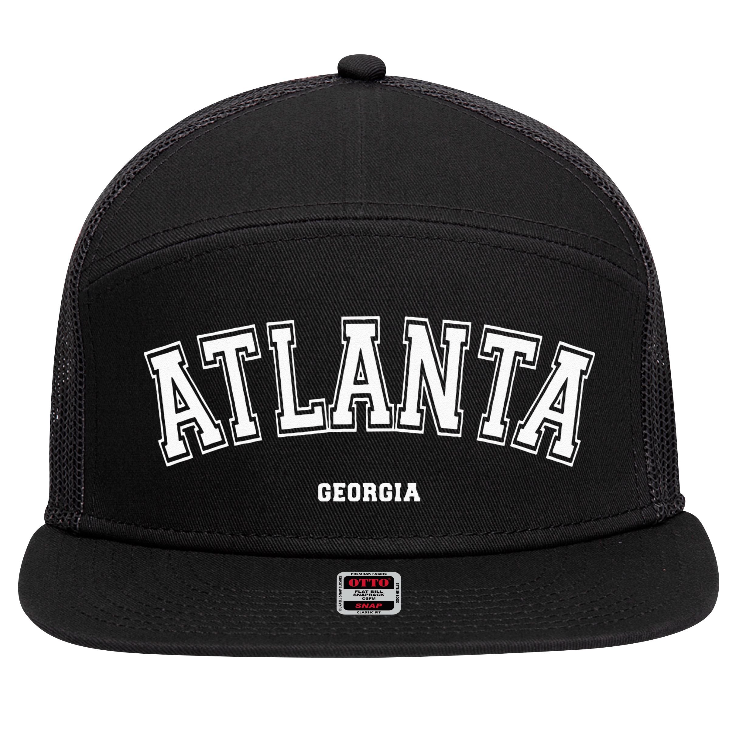 Atlanta Georgia 7 Panel Mesh Trucker Snapback Hat