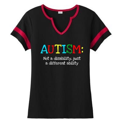 Autistic Gifts Adult Different Ability Autism Awareness Ladies Halftime Notch Neck Tee