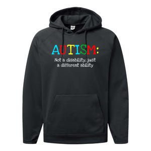 Autistic Gifts Adult Different Ability Autism Awareness Performance Fleece Hoodie