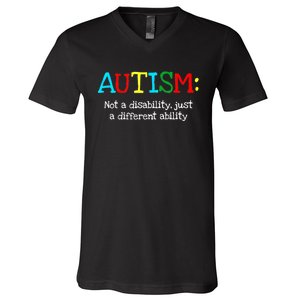 Autistic Gifts Adult Different Ability Autism Awareness V-Neck T-Shirt