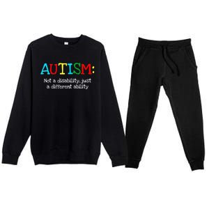 Autistic Gifts Adult Different Ability Autism Awareness Premium Crewneck Sweatsuit Set