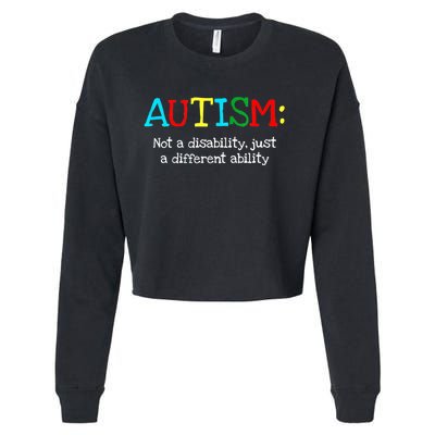 Autistic Gifts Adult Different Ability Autism Awareness Cropped Pullover Crew