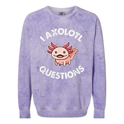 Axolotl Gift Colorblast Crewneck Sweatshirt