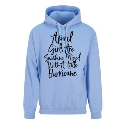 April Girls Are Sunshine Mixed With A Little Hurricane Cute Gift Unisex Surf Hoodie