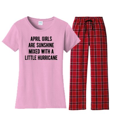 April Girls Are Sunshine Mixed With A Little Hurricane Birthday Women's Flannel Pajama Set