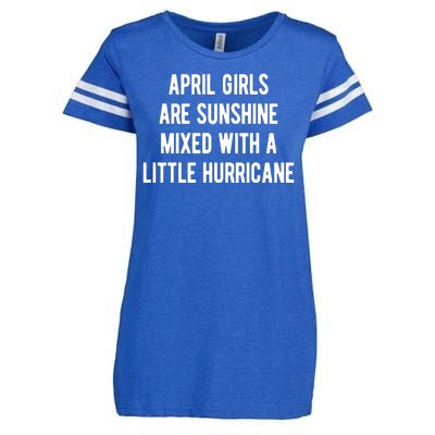 April Girls Are Sunshine Mixed With A Little Hurricane Birthday Enza Ladies Jersey Football T-Shirt