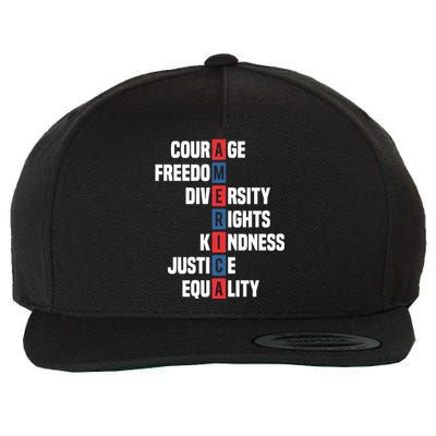 America Gift Wool Snapback Cap