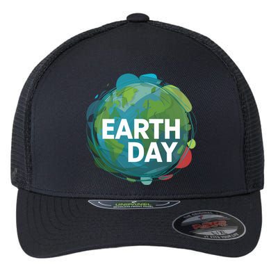 Abstract Global Artwork For Earth Day Cute Gift Flexfit Unipanel Trucker Cap