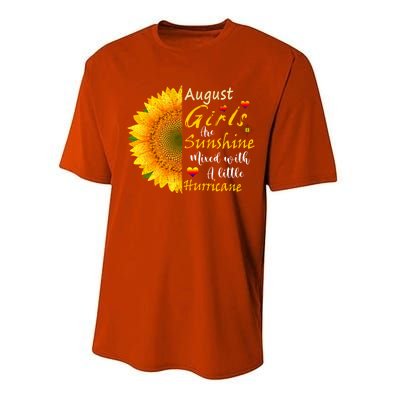 August Girls Are Sunshine Mixed Little Hurricane Sunflower Funny Gift Performance Sprint T-Shirt