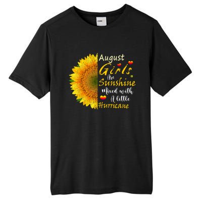 August Girls Are Sunshine Mixed Little Hurricane Sunflower Funny Gift Tall Fusion ChromaSoft Performance T-Shirt